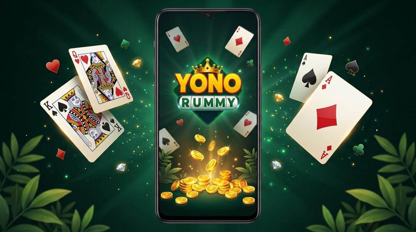 Yono Rummy app background banner, closing call to action