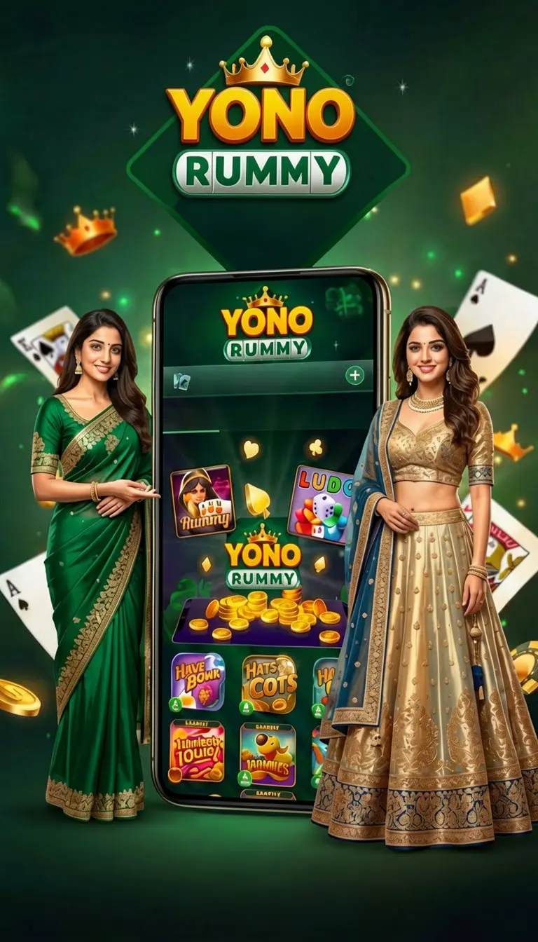 Yono Rummy app lobby screen on a smartphone, part of the yono rummy app walkthrough