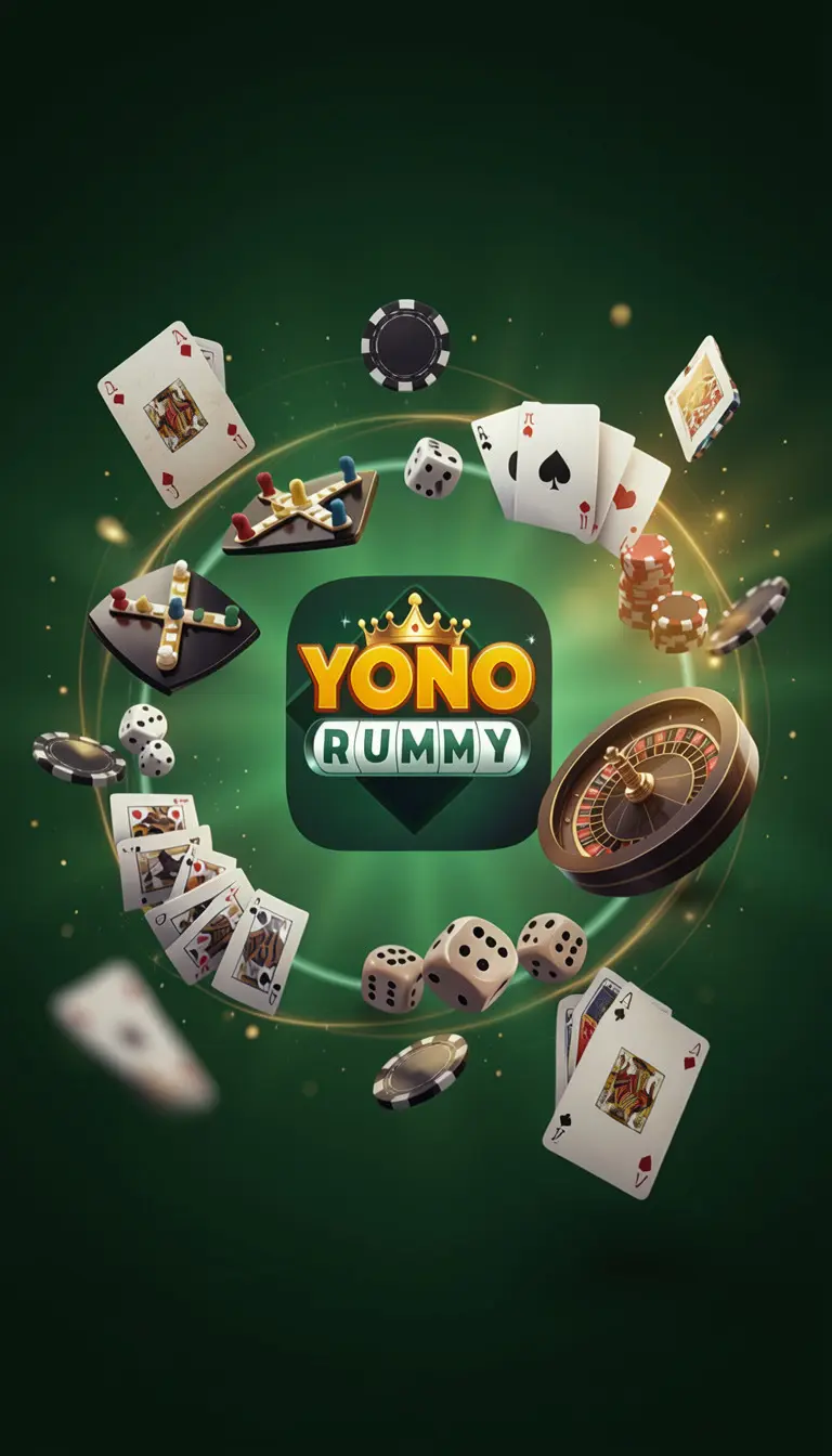 Yono Rummy app mid-game screen on an Android device, showing the multi-game portal